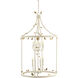 New Traditional 8 Light White and Antique Brass Pendant Ceiling Light